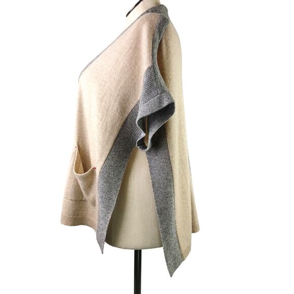 LABEL+thread SZ S Wool/Cashmere Kaia Sleeveless Cardigan in Barley & Gray $248 - Picture 5 of 7